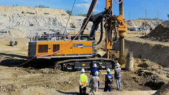 8 Units XCMG XR280E Rotary Drilling Rig Help Build Steel Mill in Vietnam